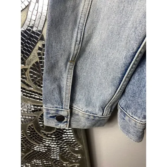 NWT LEVI'S JEAN JACKET MENS PREMIUM TRUCKER DISTRESSED PATCHWORK DENIM BLUE